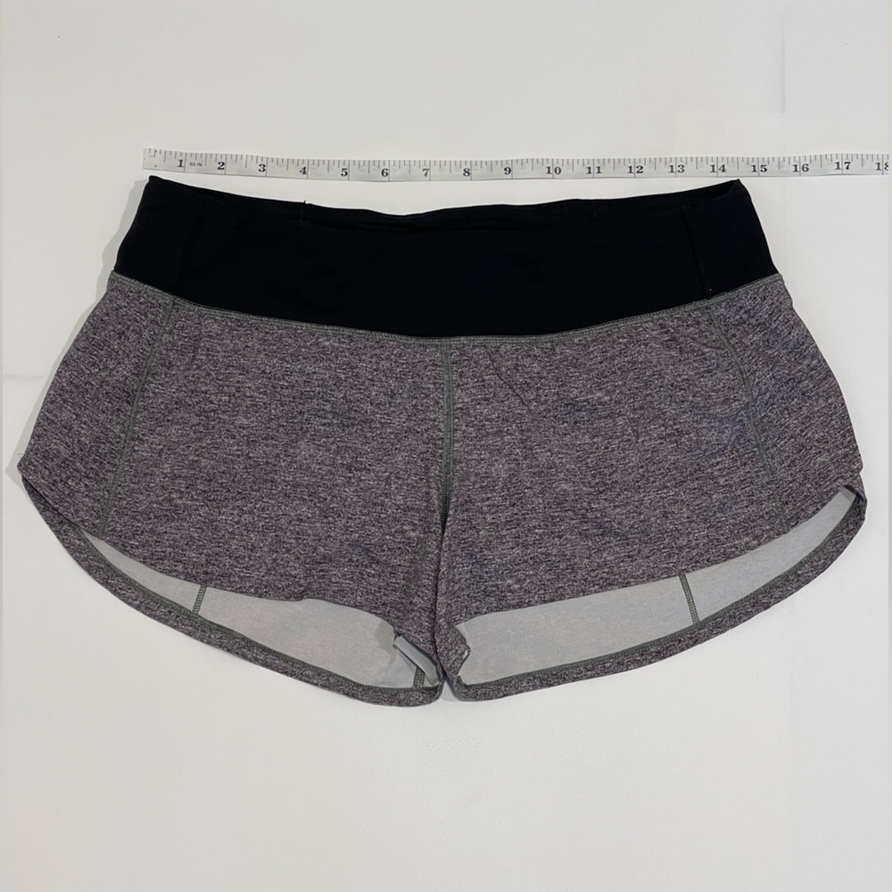 Lululemon Speed Up mid-rise short women’s size 6 Regular Heather Lux Multi Black